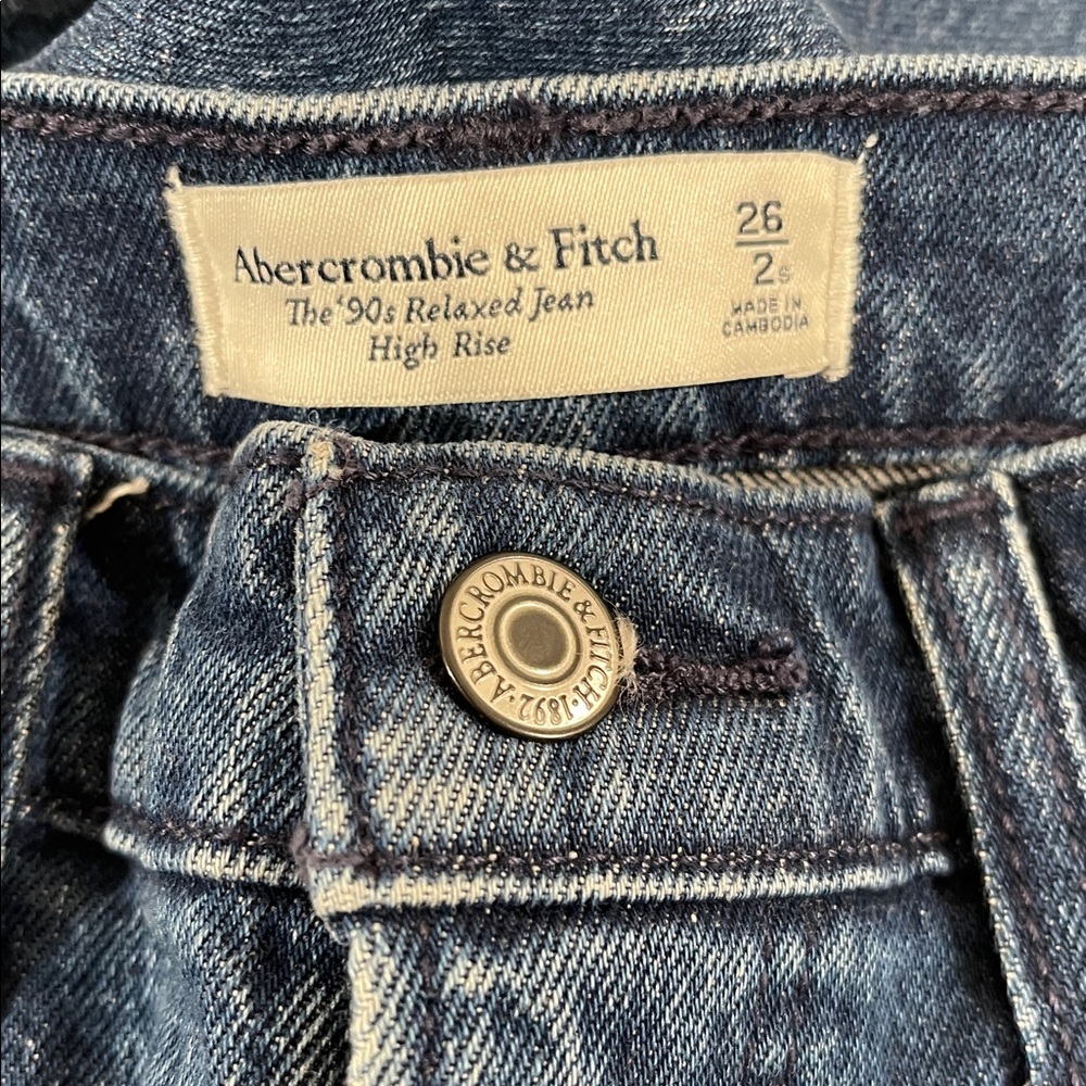ABERCROMBIE & FITCH The ‘90s Relaxed Jean High Rise With Slash Pockets Sz. 2S - Picture 9 of 11